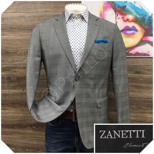 ZANETTI Mens Wool Blazer Sport Coat Casual Jacket Size‎ 42R Classic Suit
